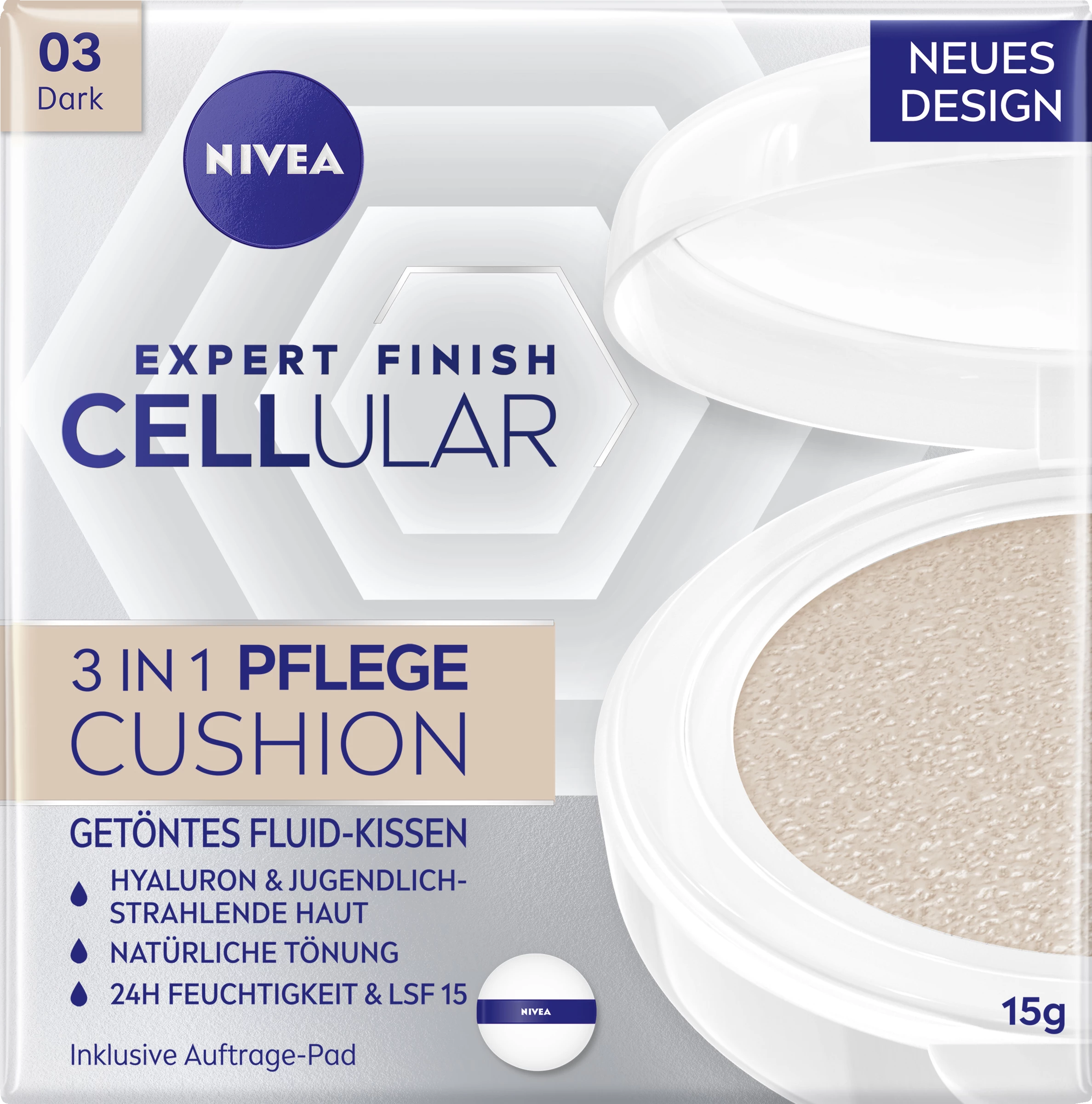 NIVEA Expert Finish Cellular 2in1 Pflege Cushion 03 Dunkel 1 NIVEA Expert Finish Cellular 2in1 Pflege Cushion 03 Dunkel