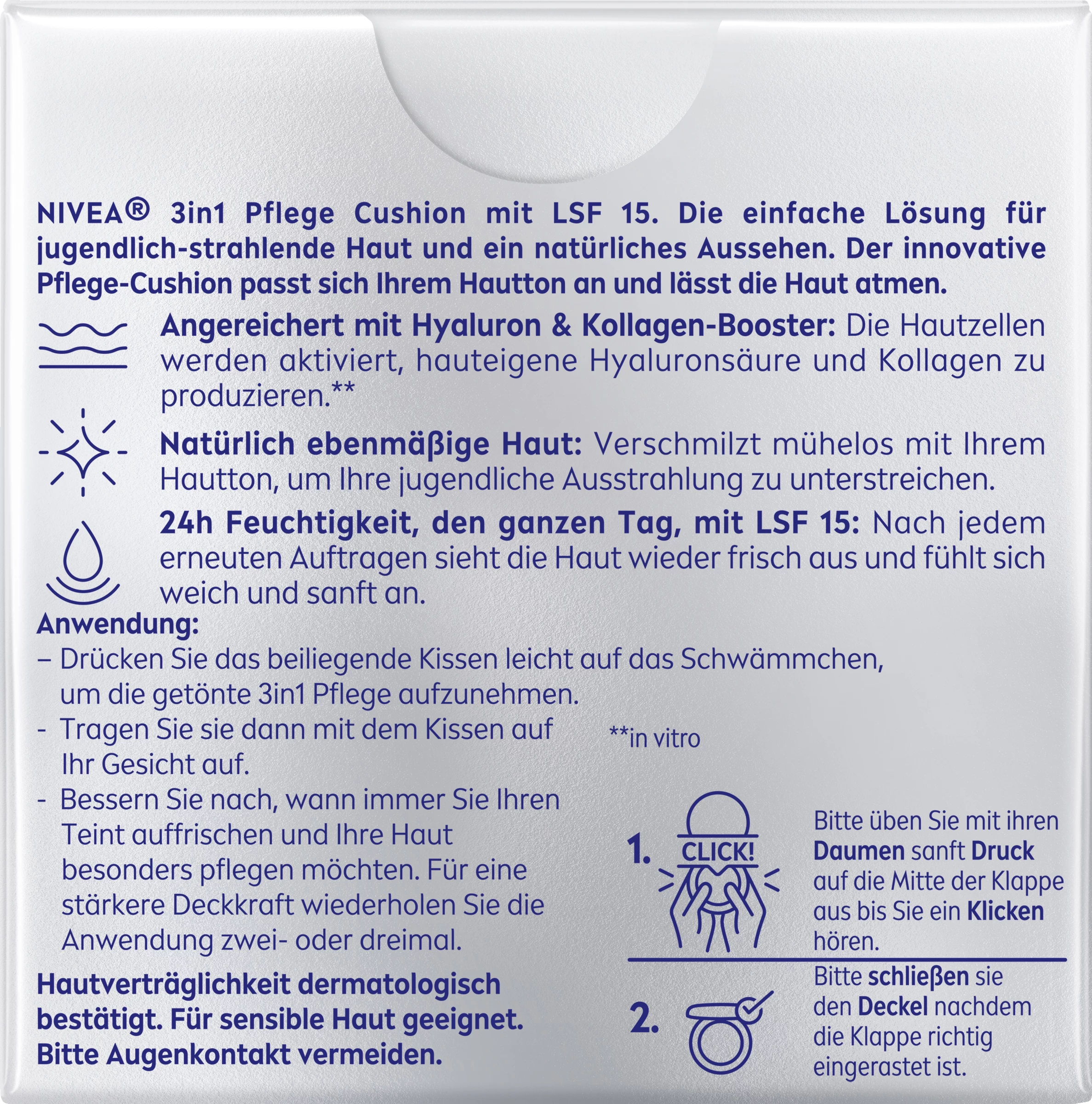 NIVEA Expert Finish Cellular 2in1 Pflege Cushion 03 Dunkel 2 NIVEA Expert Finish Cellular 2in1 Pflege Cushion 03 Dunkel – Bild 2