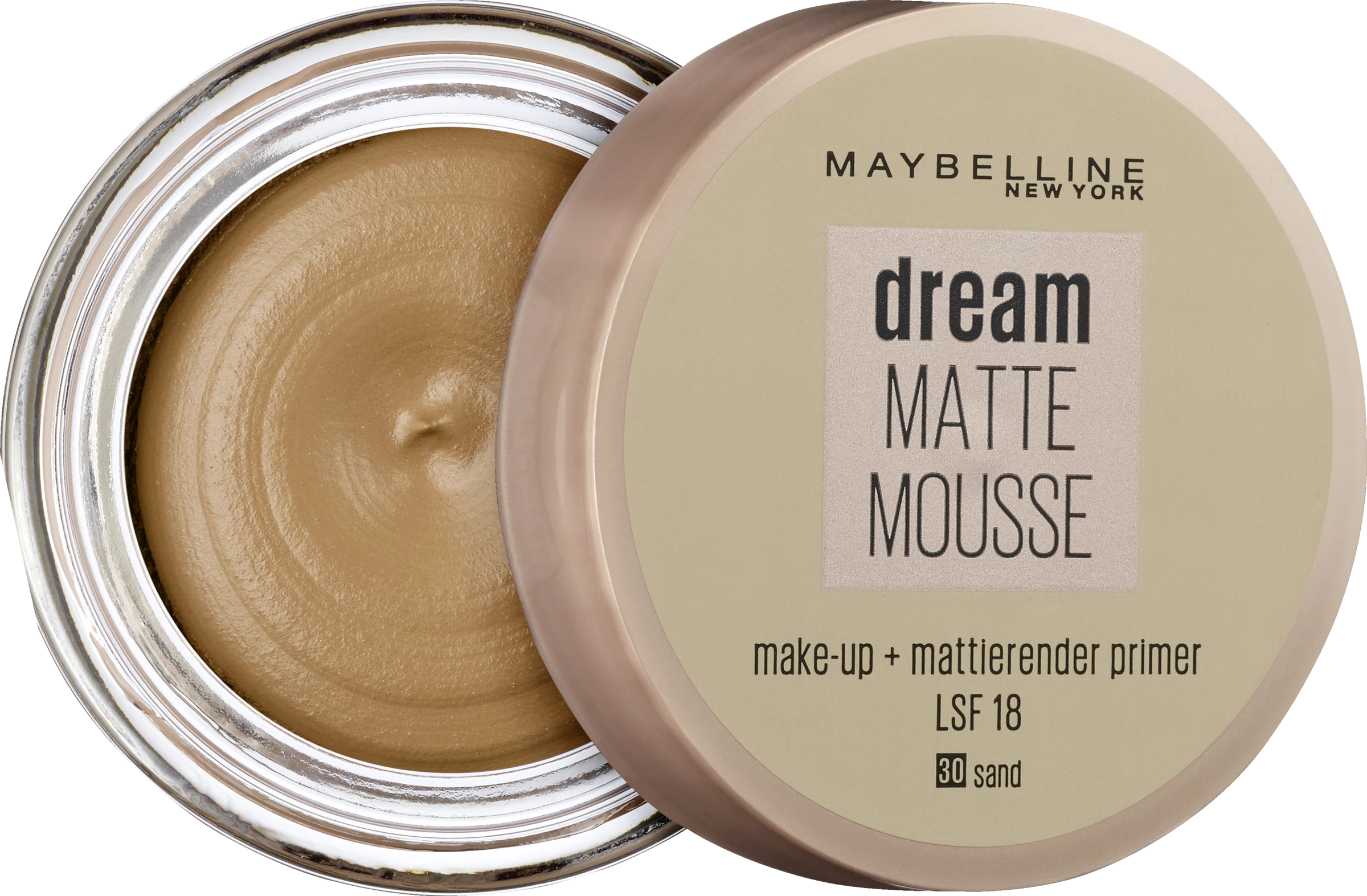 Maybelline New York Dream Matte Mousse Make-Up Nr. 30 Sand 2 Maybelline New York Dream Matte Mousse Make-Up Nr. 30 Sand – Bild 2